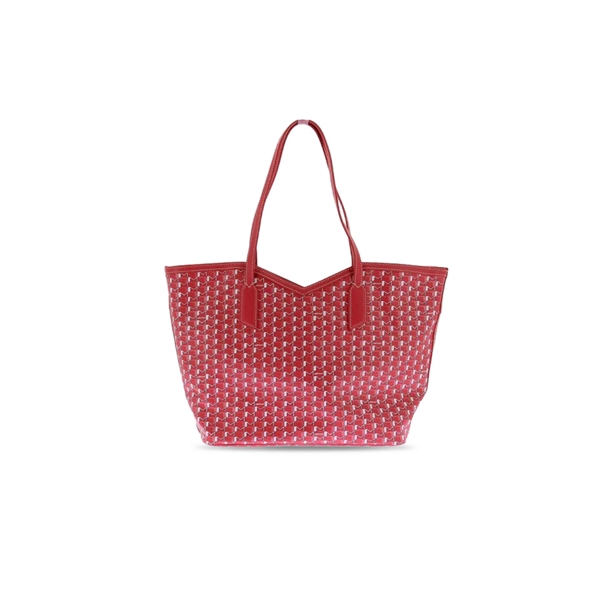 M0ynt red white canvas monogram  tote bag winsert for ci3001-0320 (45*27.5*14cm)